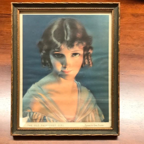 Antique Art Deco Frame With Signed Print by Gene Pressler 1922 - Picture 8 of 8